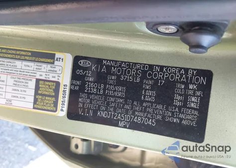 2013 Kia Soul from USA, damaged, VIN KNDJT2A51D7487045